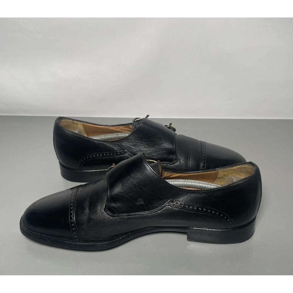 Mezlan Portofino Double Monk strap Black Dress Shoes Men's 8M